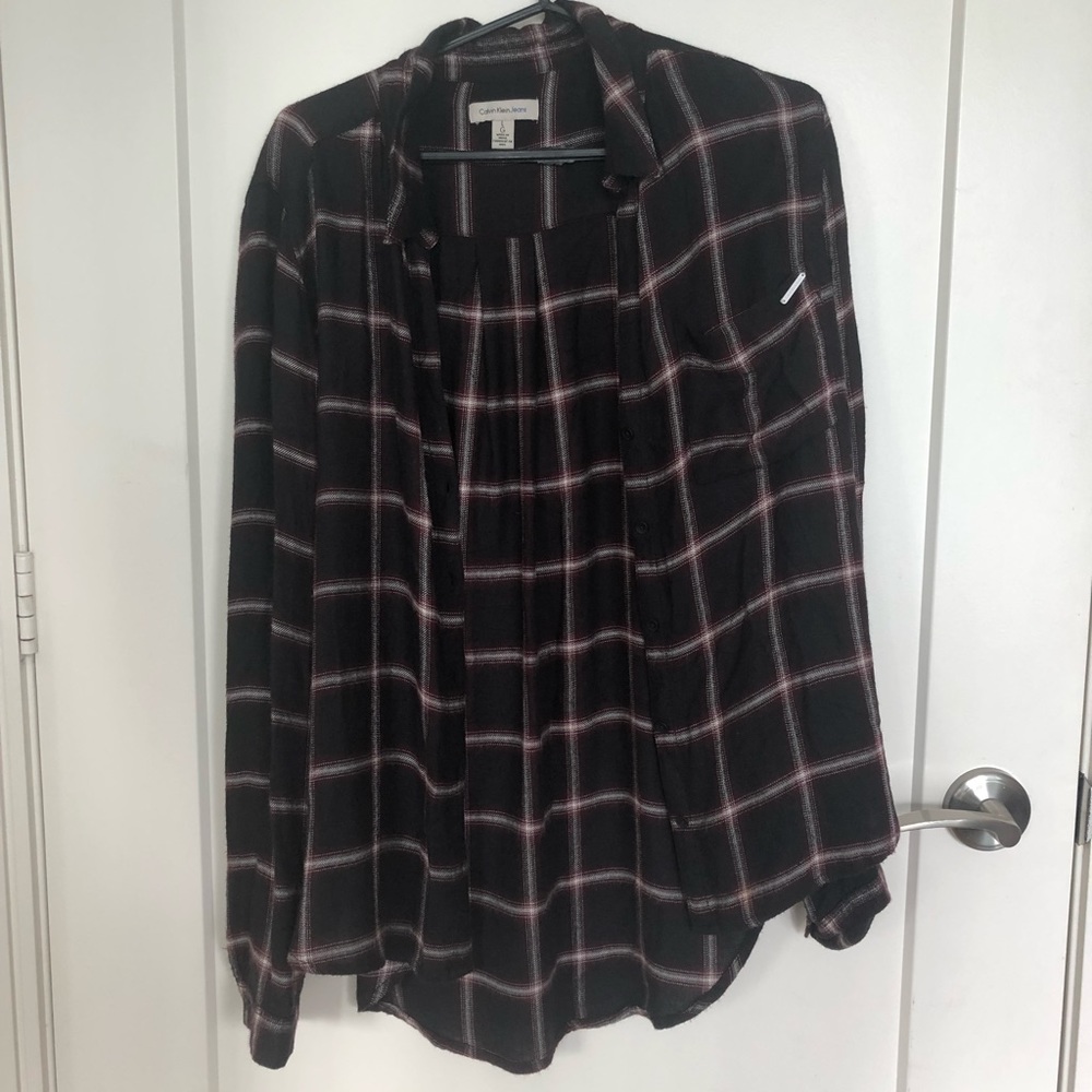calvin klein plaid shirt, size large
